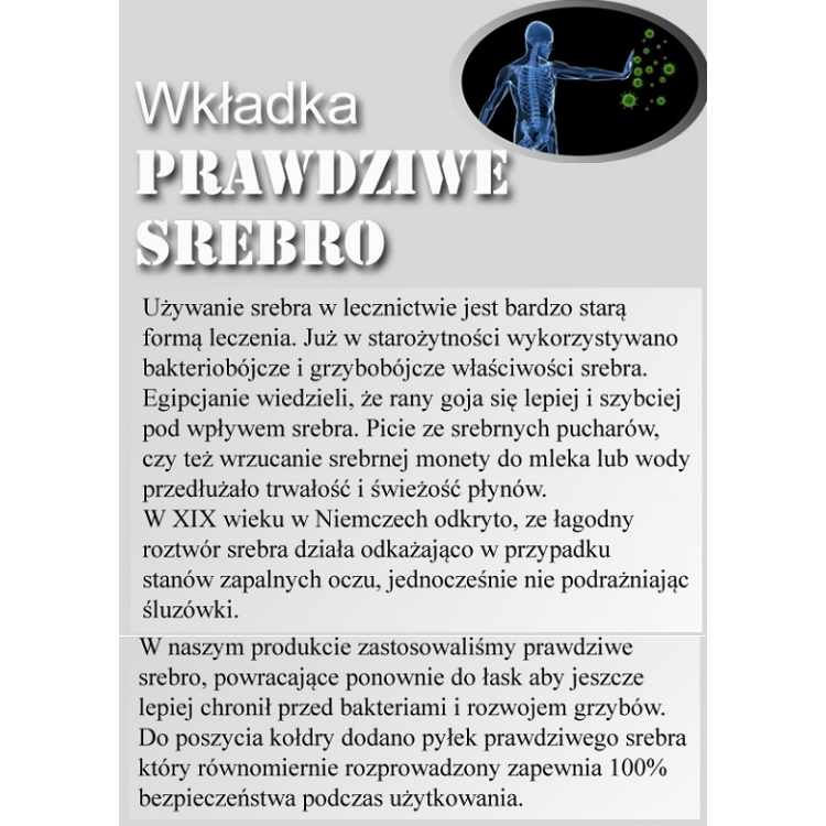 kołdra zdrowotna Medika Duo rehabilitayjna srebro